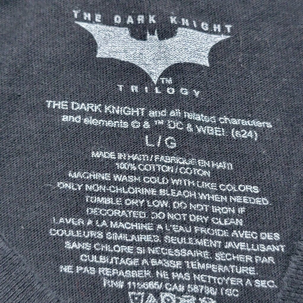 The Dark Knight Trilogy Black Unisex Tee Joker "Why So Serious?" - Size Large