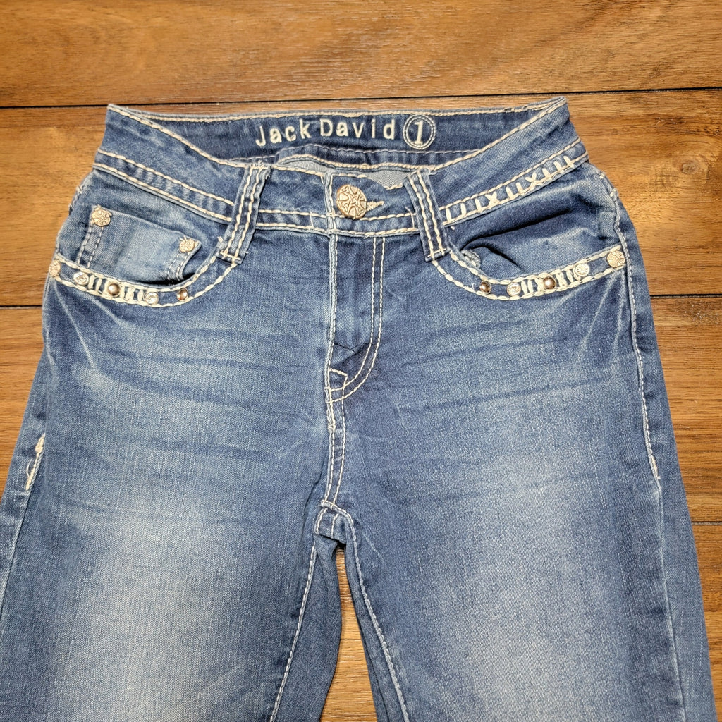 Jack David Straight Denim Jeans w/ Studs and Bling - Size 1