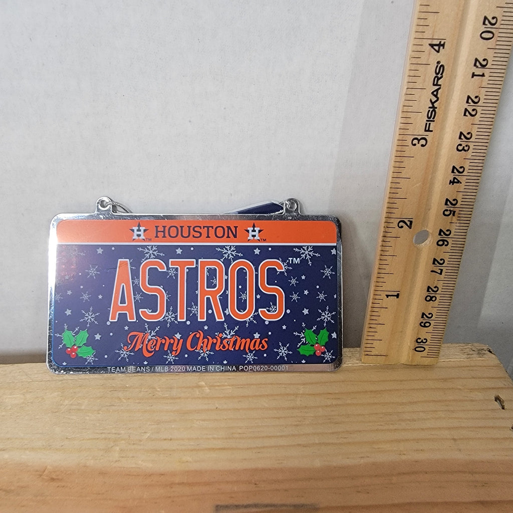 MLB Houston Astros Christmas Ornament Metal License Plate - NWT