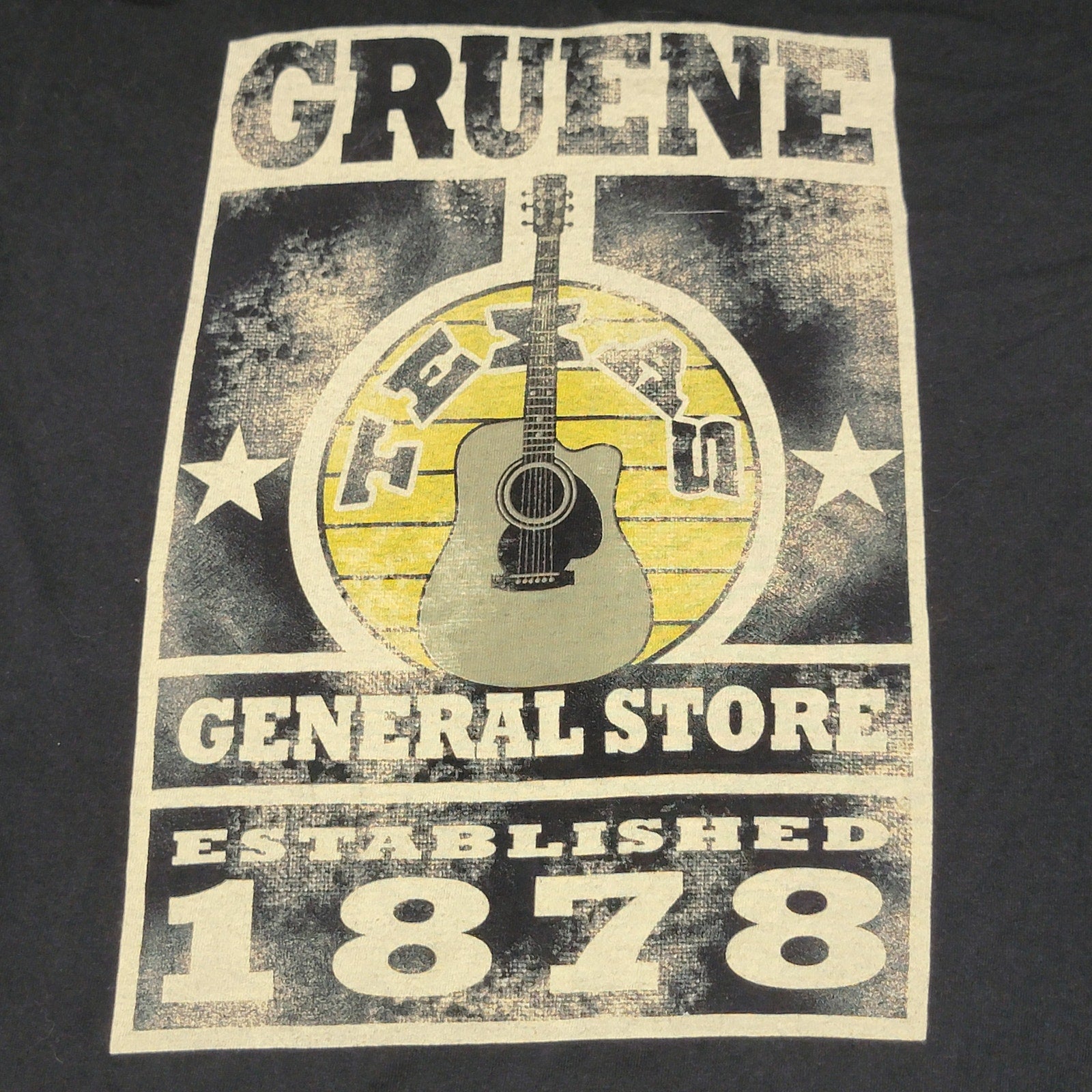 Gruene Texas Black Unisex Tee (Delta) "General Store 1878" - Size Large