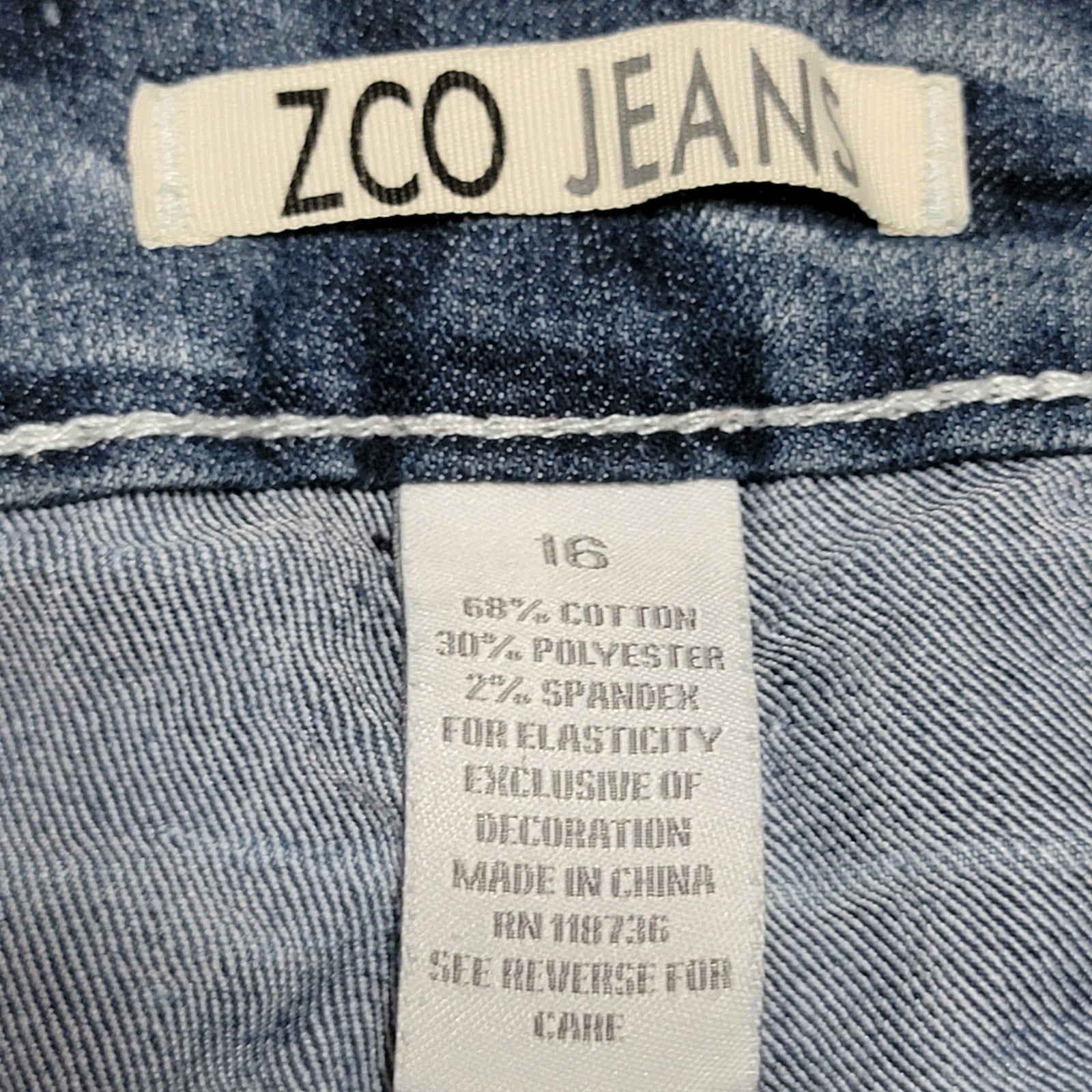 ZCO Jeans w/ Sequin Back Pockets - Size 16