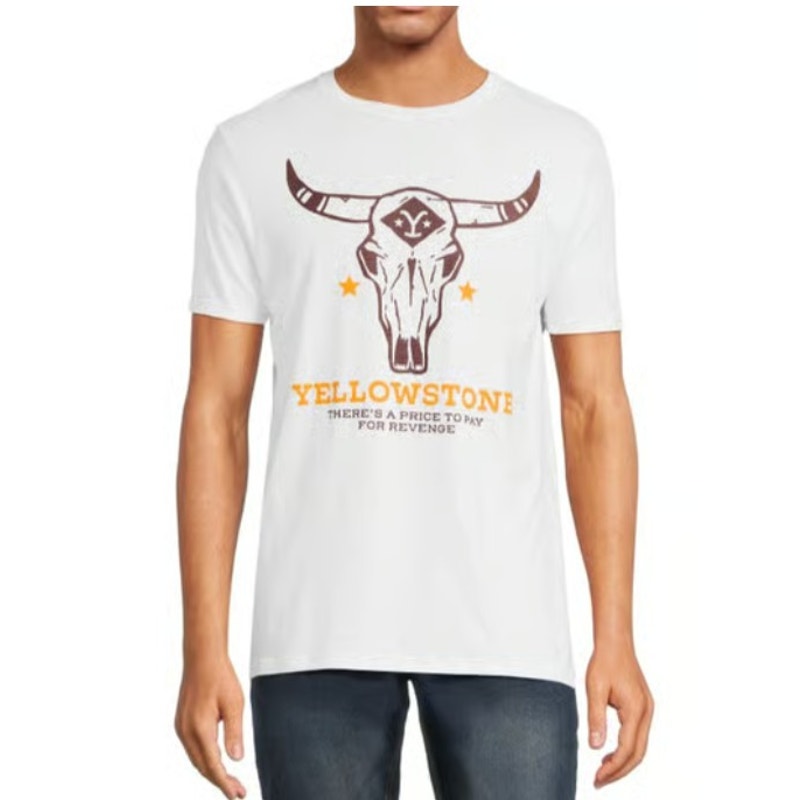 Yellowstone White Unisex Tee " There's A Price To Pay For Revenge" - Size Small