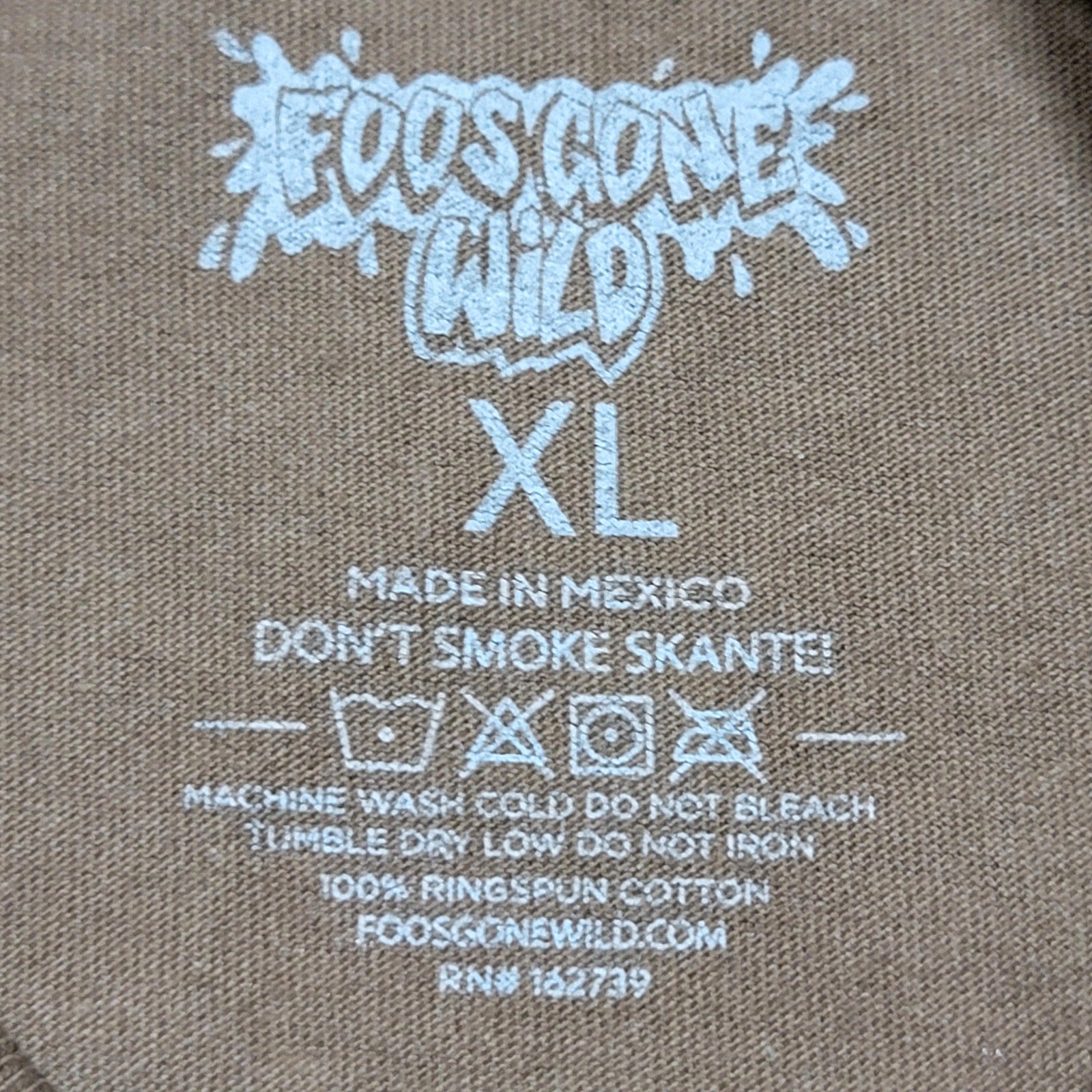 Foos Gone Wild Brown Unisex Tee w/ Tattoo Inspired Graphics - Size XL