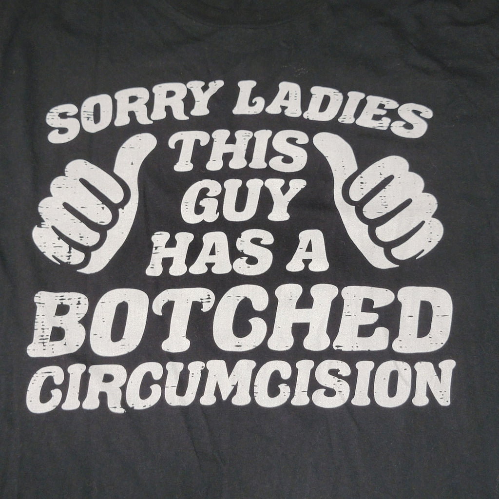 Humorous Mens Black Tee "Sorry Ladies..." - Size 2XLT
