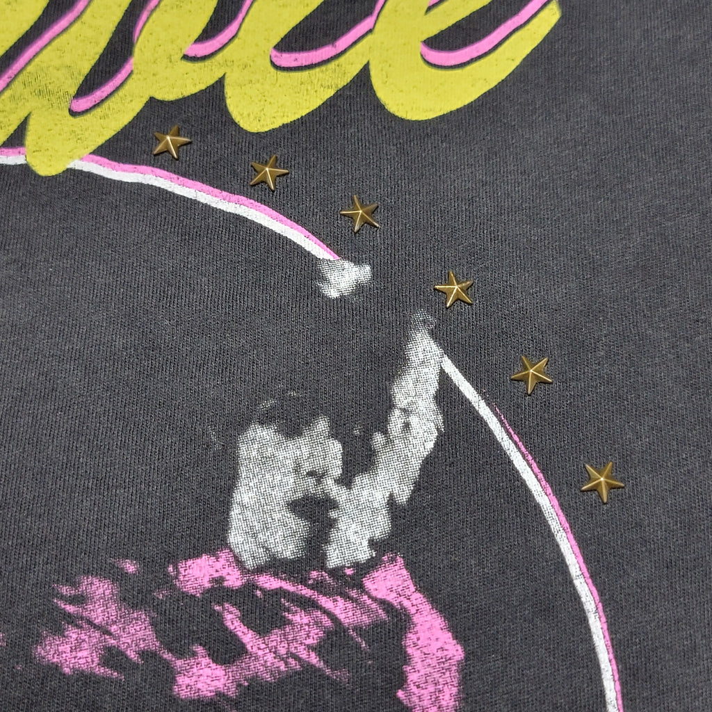 David Bowie Black Tee Diamond Dogs Style w/ Star Studs - Size Small