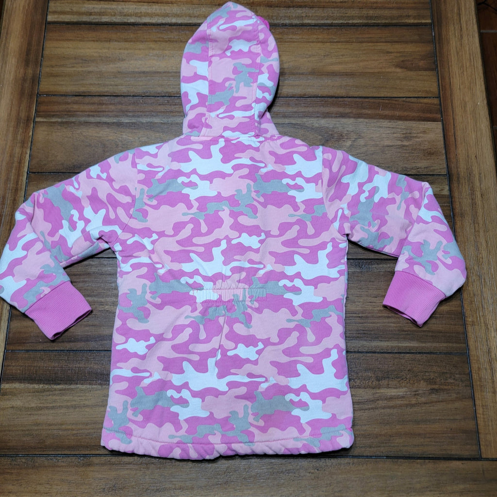 Faded Glory Pink Camo Hooded Sherpa Lined Jacket - Size Small (6/6x)