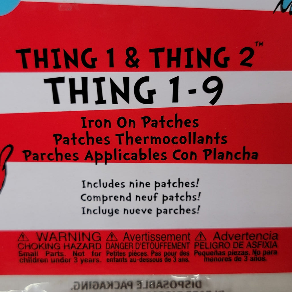 Dr. Seuss Thing 1-9 Iron On Patches 4.5" - New / SEALED
