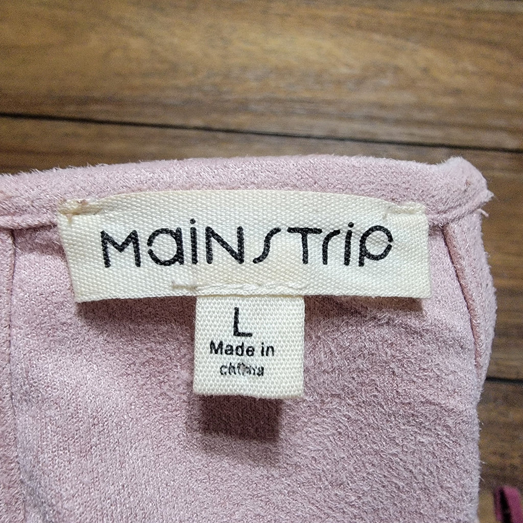 Main Strip Purple Faux Suede Fringe Tank w/ Bling - Size Large