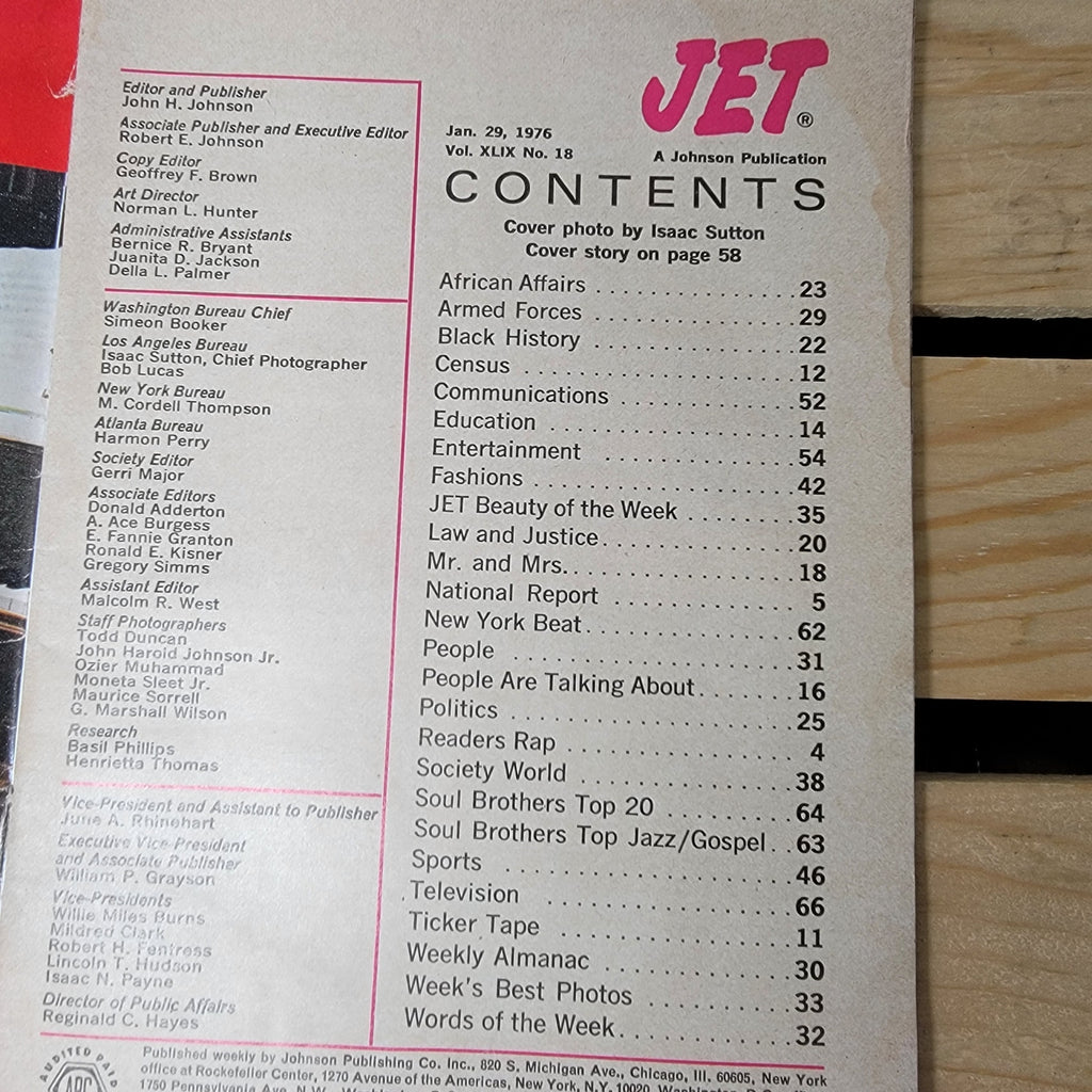VINTAGE Jet Magazine: Regina & Bobby Womack - Jan. 29, 1976