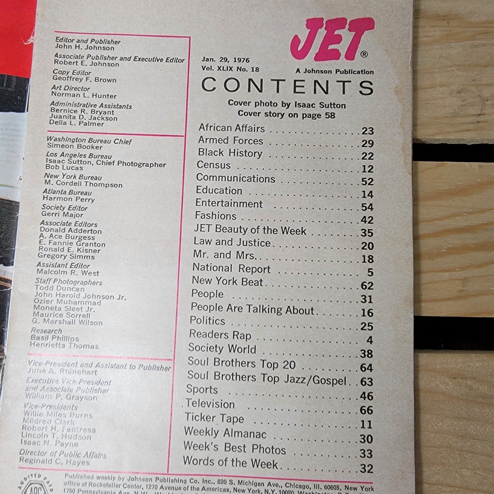 VINTAGE Jet Magazine: Regina & Bobby Womack - Jan. 29, 1976