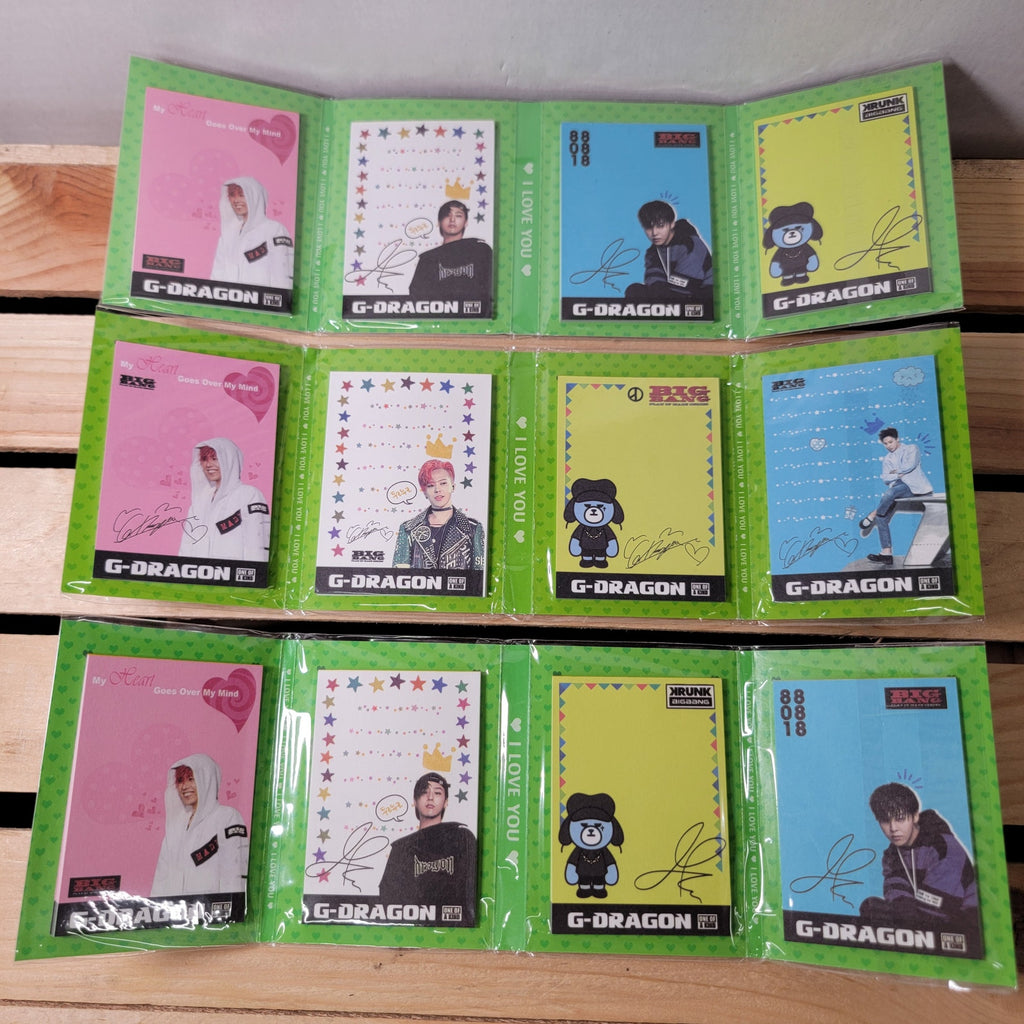 Set of 3 G-Dragon Photocard Memo Sets - NEW