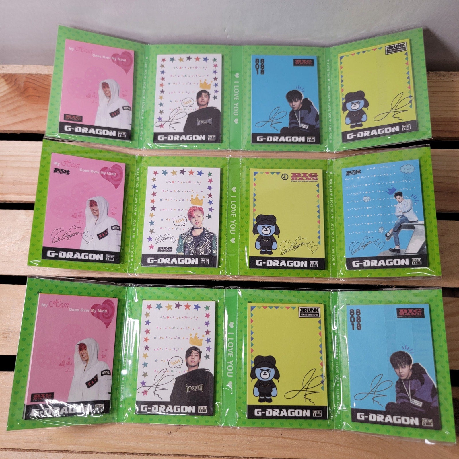 Set of 3 G-Dragon Photocard Memo Sets - NEW