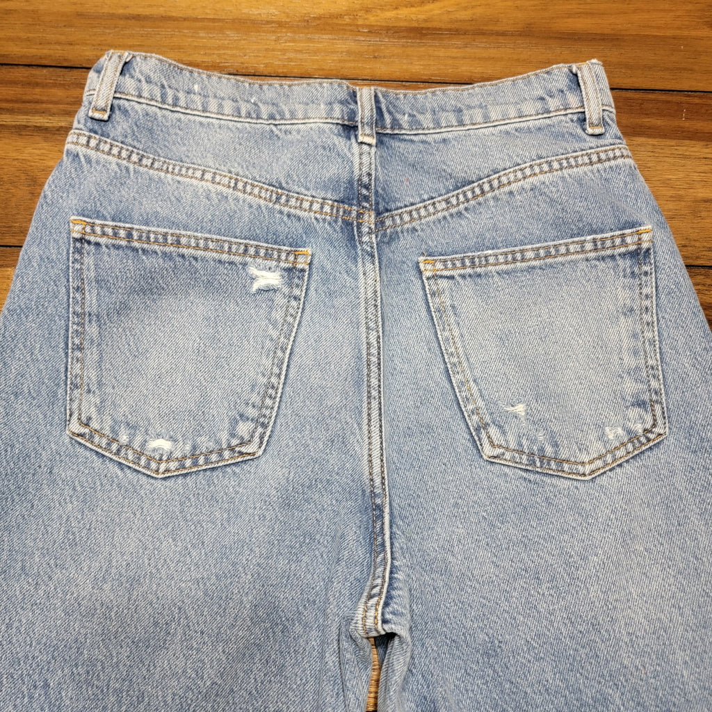 Zara 90's Full Length Straight Denim Jeans w/ Raw Hem - Size 6