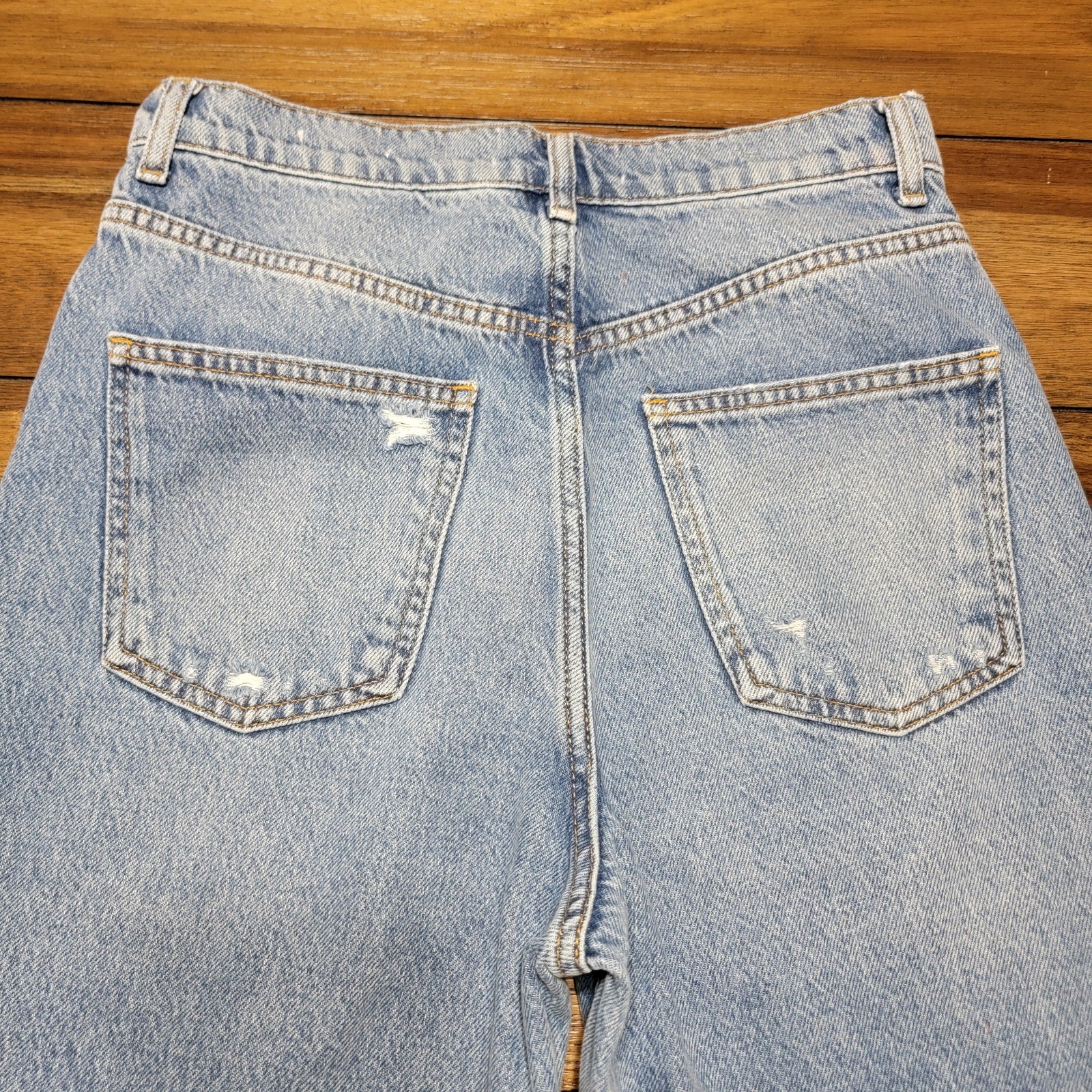 Zara 90's Full Length Straight Denim Jeans w/ Raw Hem - Size 6