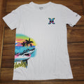 Hurley Kids White Tee Side Shark Surf - Size Large (12-13 Yrs)