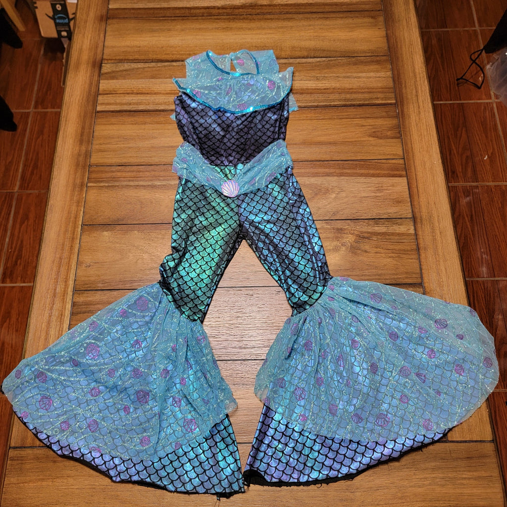 Spirit Halloween Girls Blue Mermaid Jumpsuit - Size Small