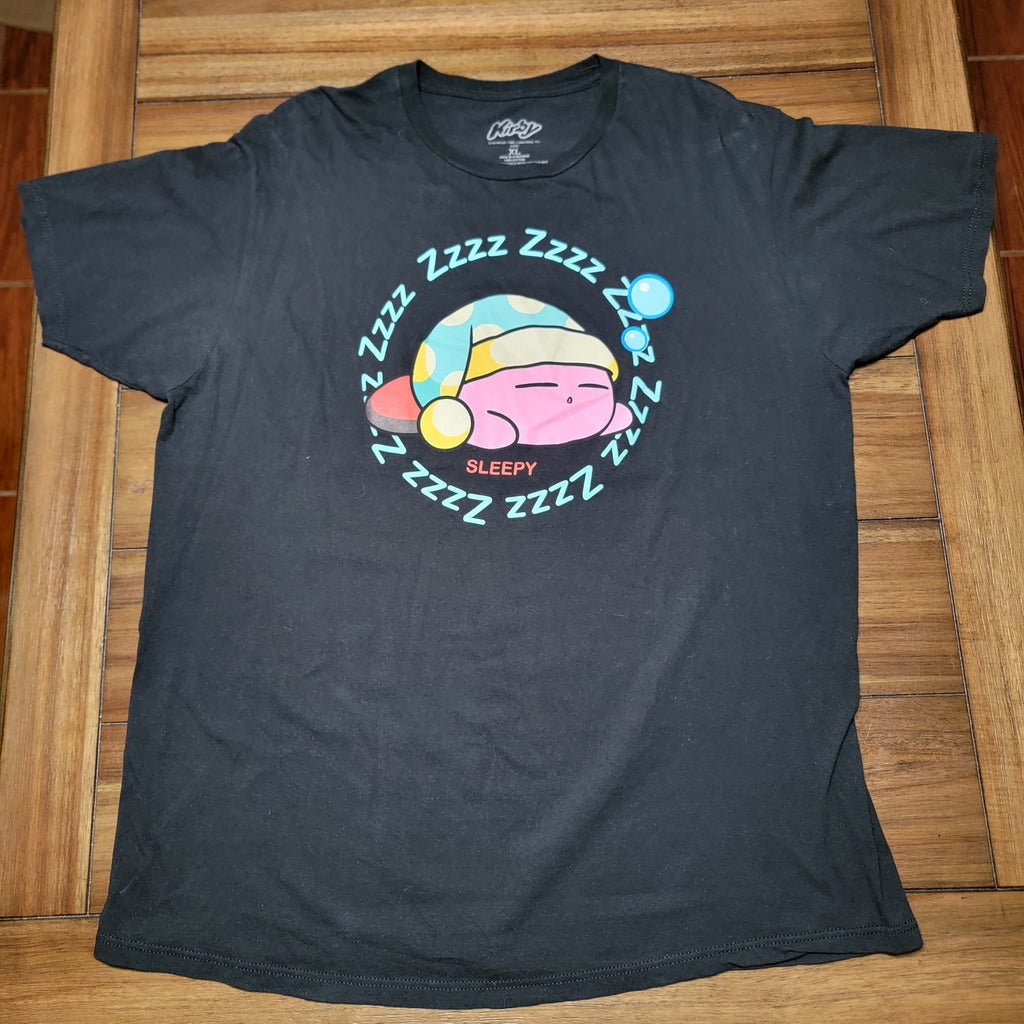 Kirby Black Unisex Tee "Zzz Sleepy Zzz" - Size XL