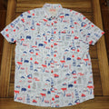 Coleman Lt Blue Button Up Shirt Grilling Meats - Size XXL