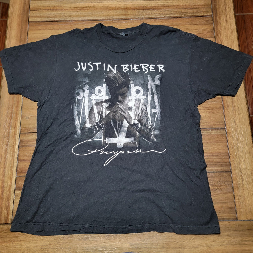 Justin Bieber Black Unisex Tee "Purpose" - Size XL