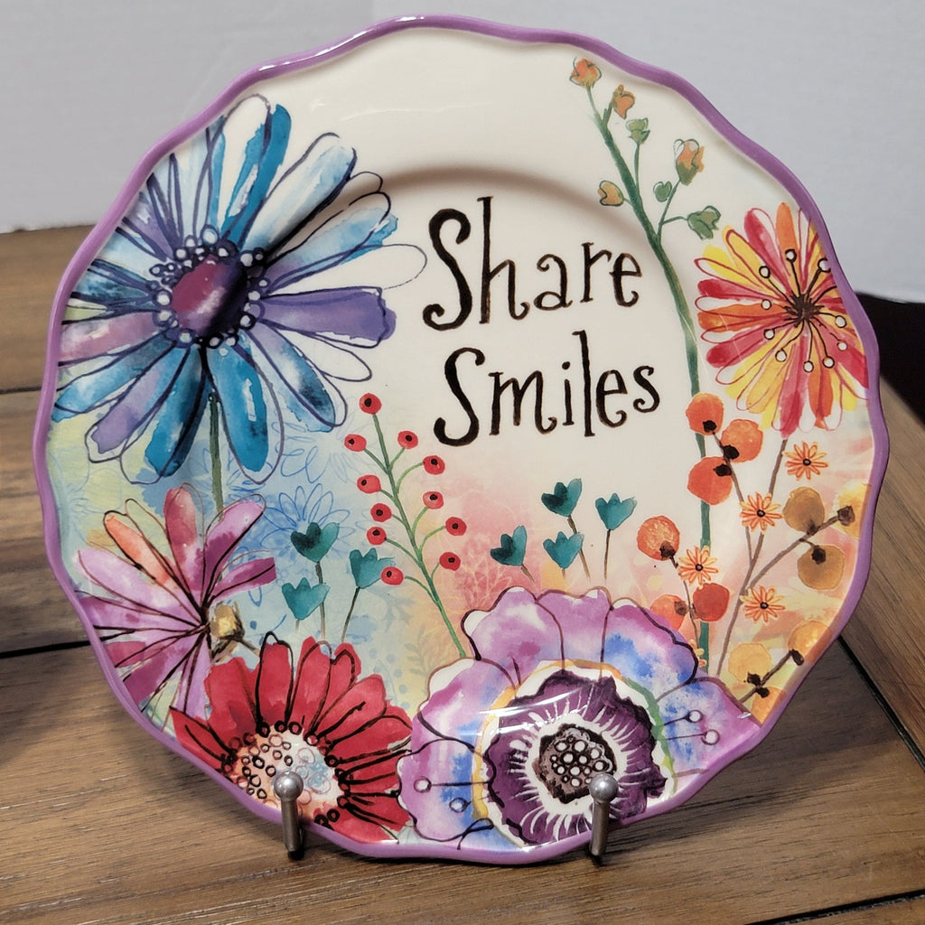 Set of 3 Cracker Barrel Positive Sayings Floral Plates