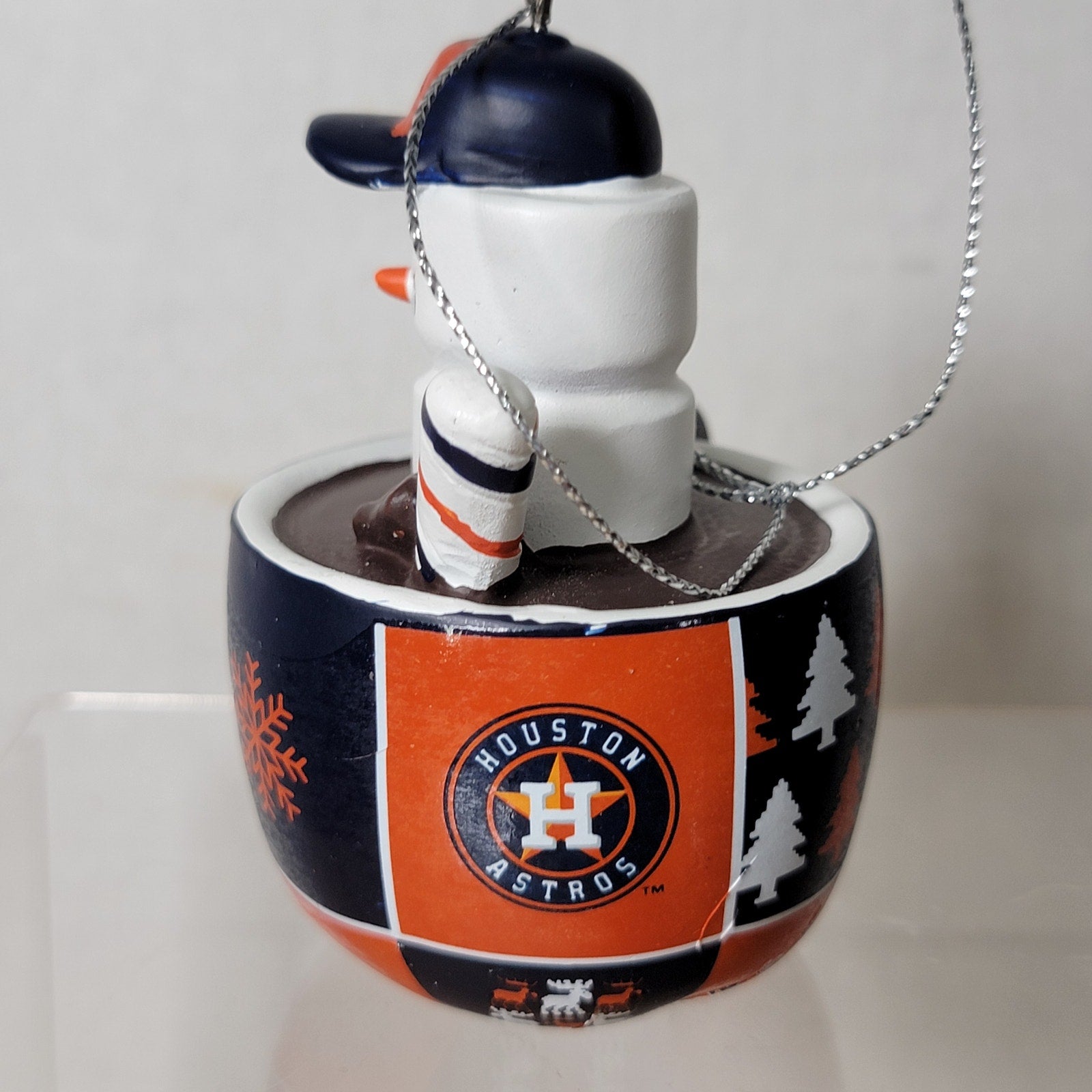 MLB Houston Astros Christmas Ornament Smores Mug Marshmallow Snowman - NWT