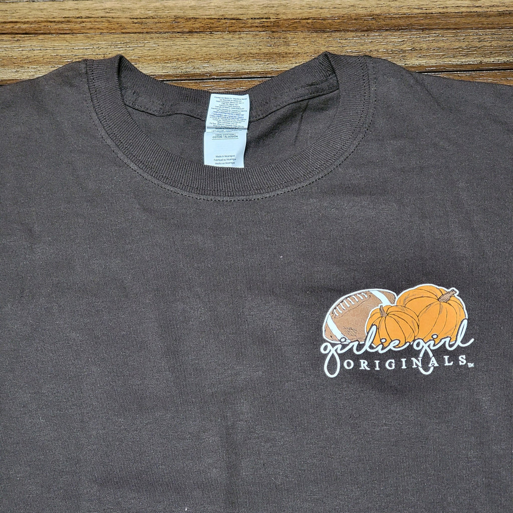Girlie Girl Originals LS Dark Brown Fall Tee "I Fall For..." - Size Large