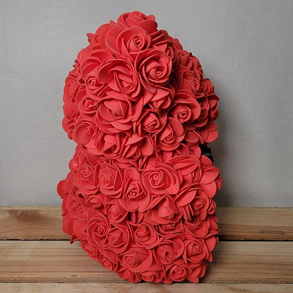 Red Foam Rose Teddy Bear w/ "Just For You" Ribbon