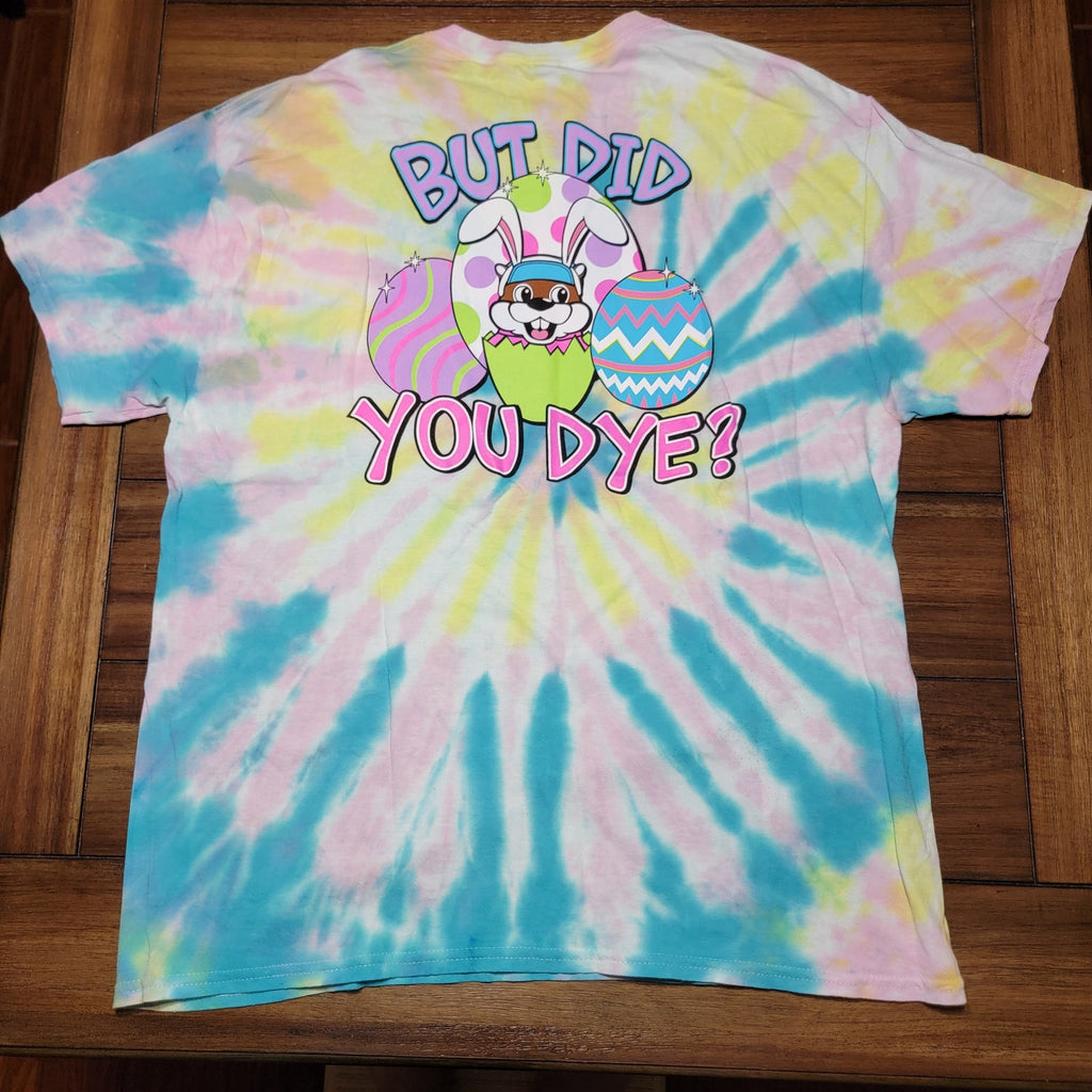 Buc-ee's Easter Pastel Tie-Dye Tee "But Did You Dye" - Size XL