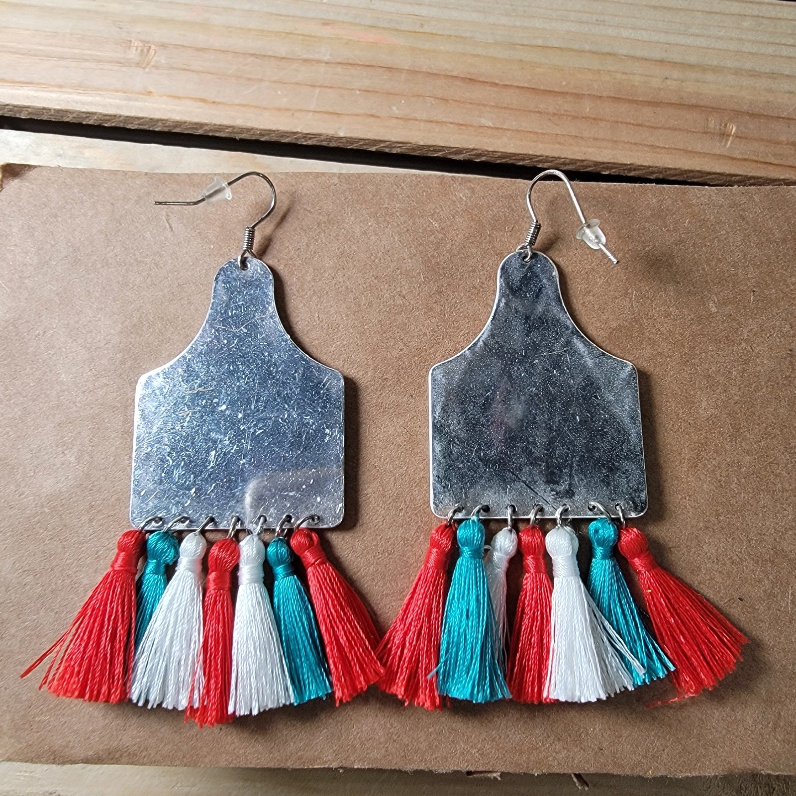 Coors Rodeo Paddle Earrings w/ Tassels