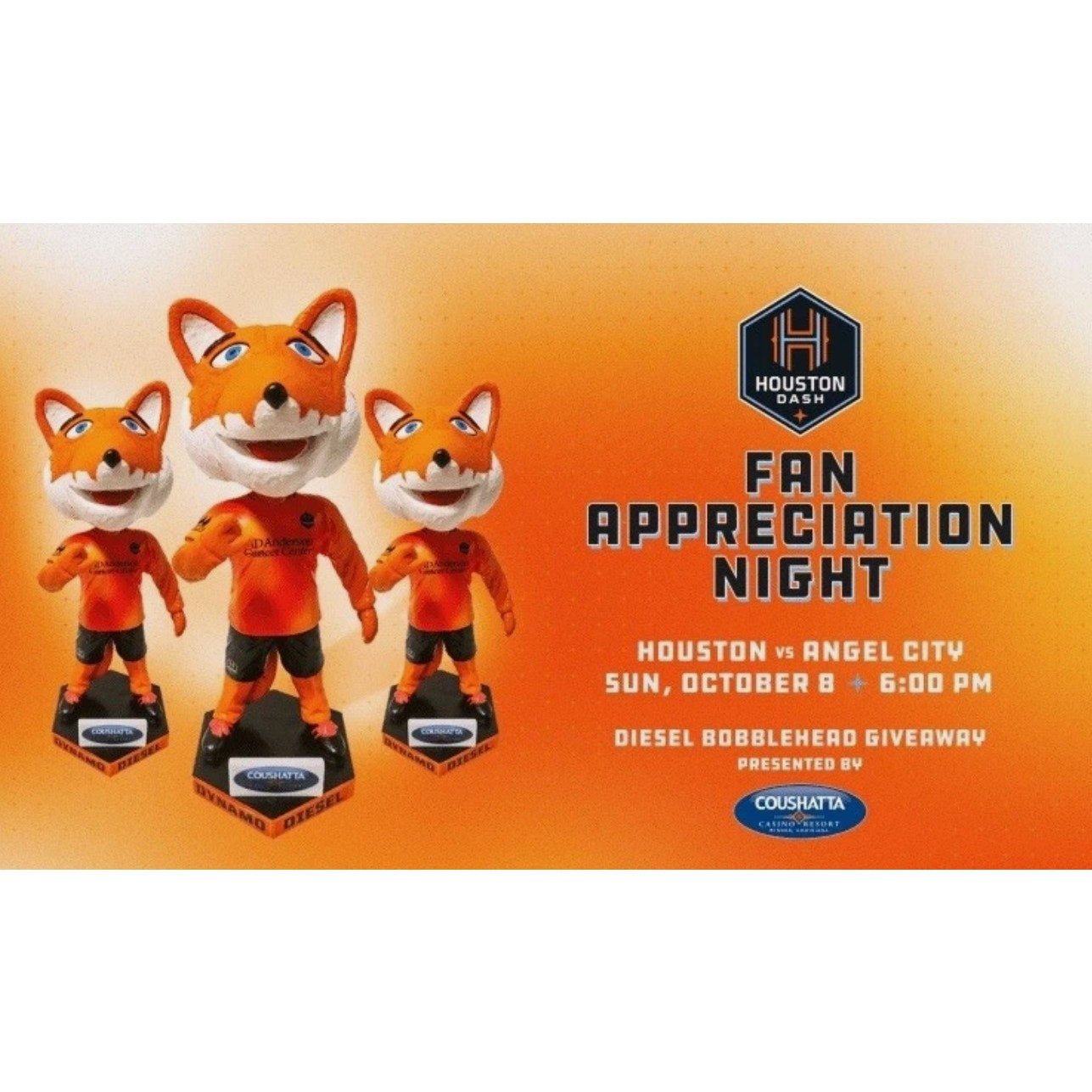 Limited Edition Houston Dash Diesel Bobblehead w/ Box