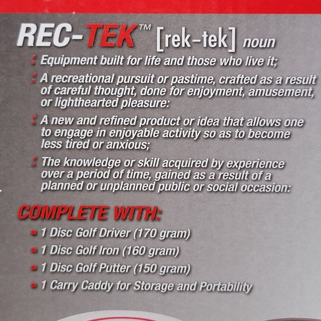 Rec-Tek Disc Golf Discs With Carry Caddy (Tek Level 3) NIB / NRFB