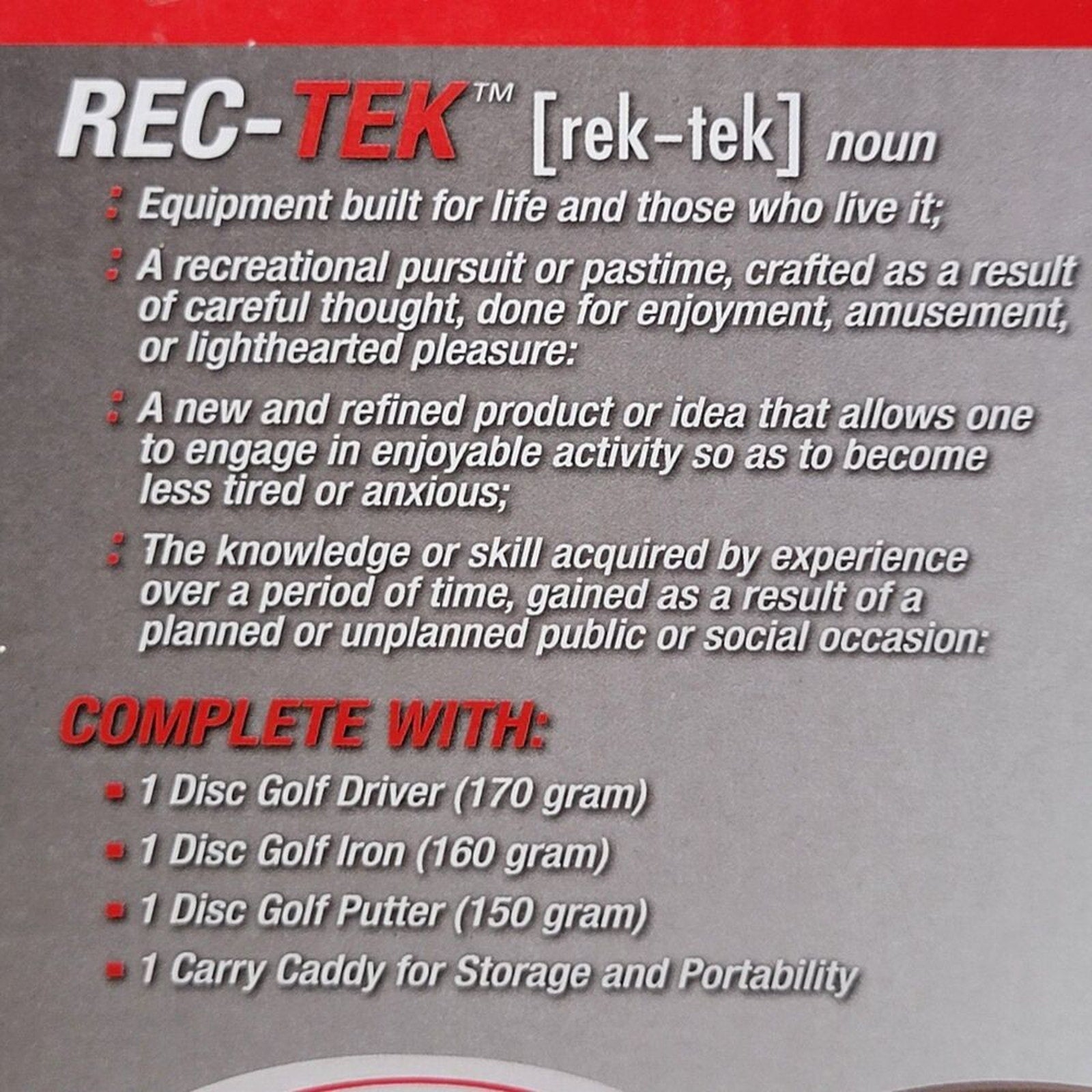 Rec-Tek Disc Golf Discs With Carry Caddy (Tek Level 3) NIB / NRFB