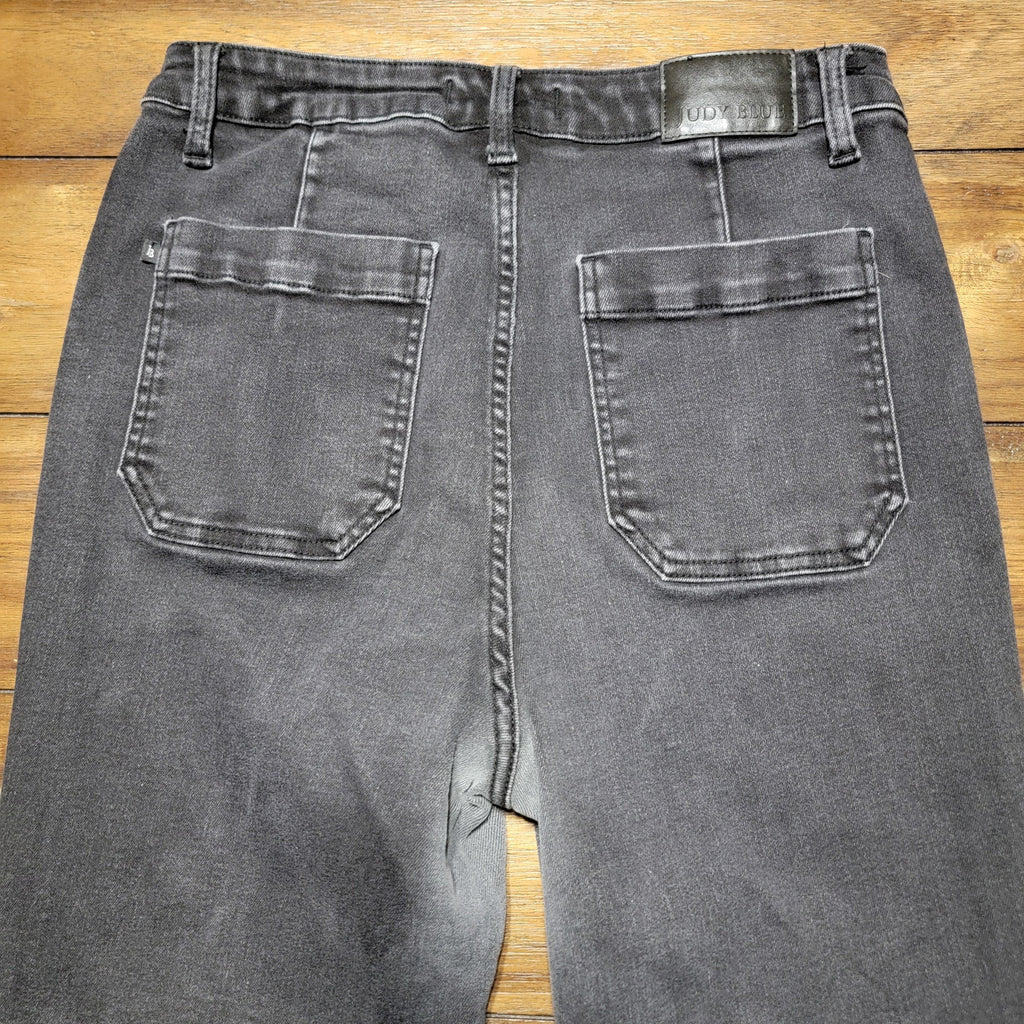 Judy Blue Black Denim Jeans Back Pockets On Both Sides - Size 15/32