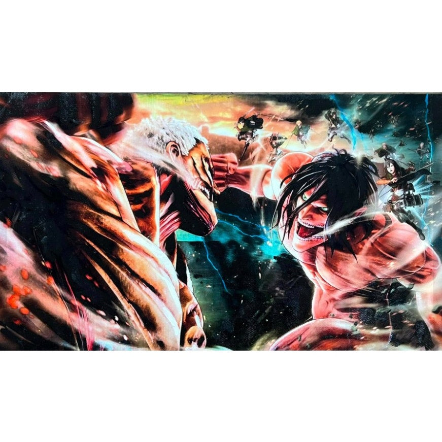 Attack On Titan Fight Scene Between Eren Yeager & the Armored Titan Poster