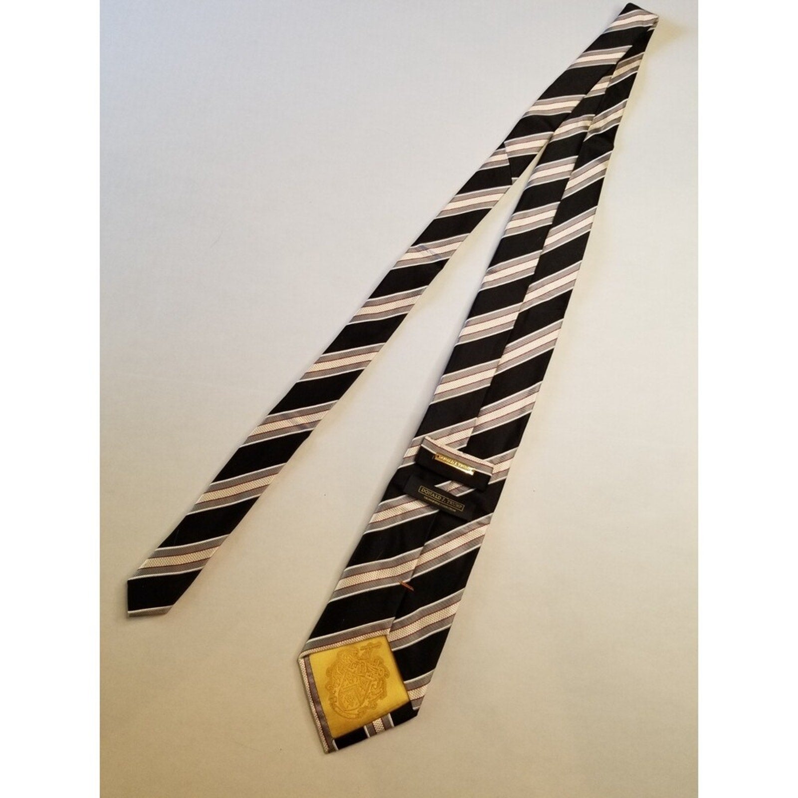 Donald J Trump Signature Collection Neck Tie Blue and White Diagonal Stripes