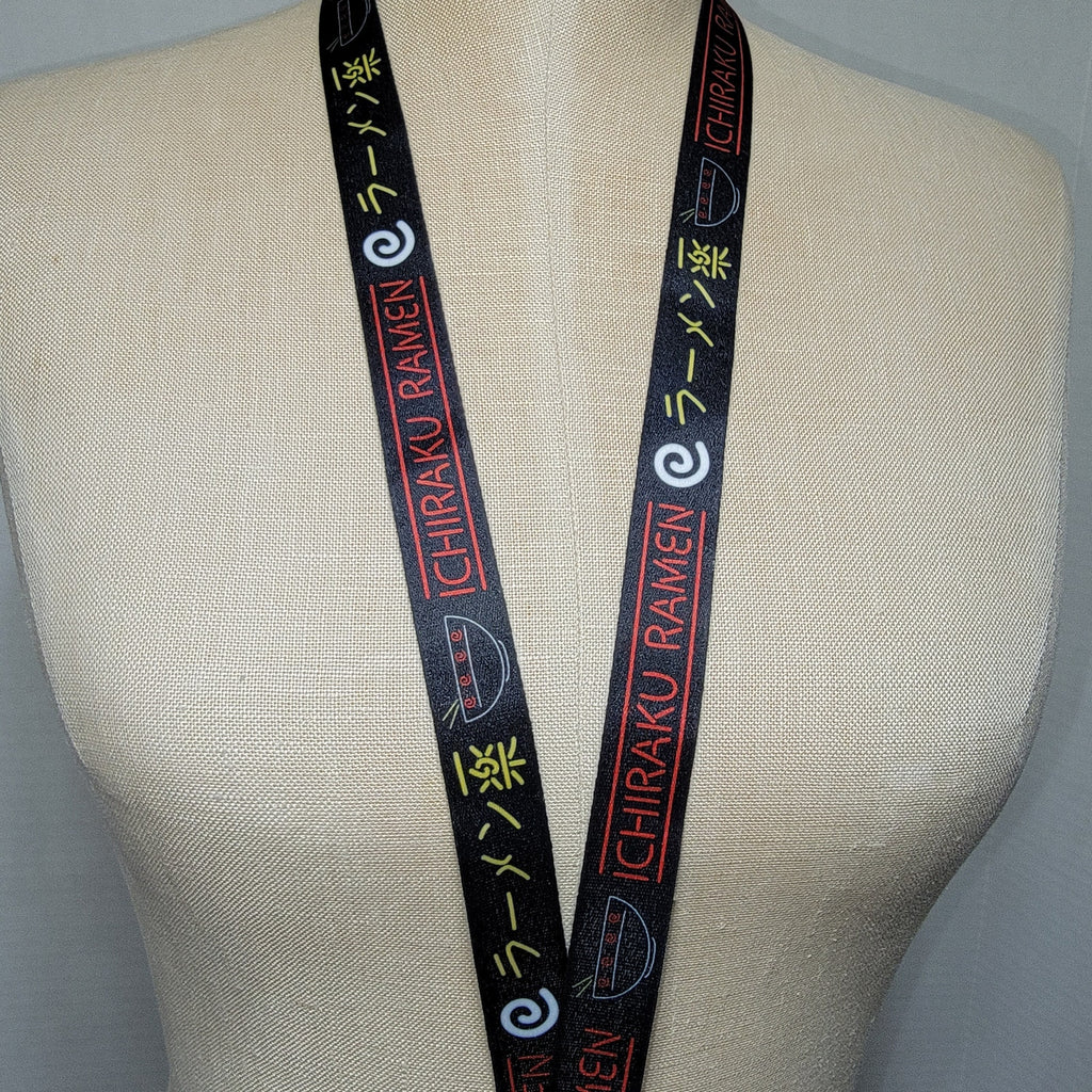 Chiraku Ramen / Ramen Raku Black Lanyard w/ Detachable Clip