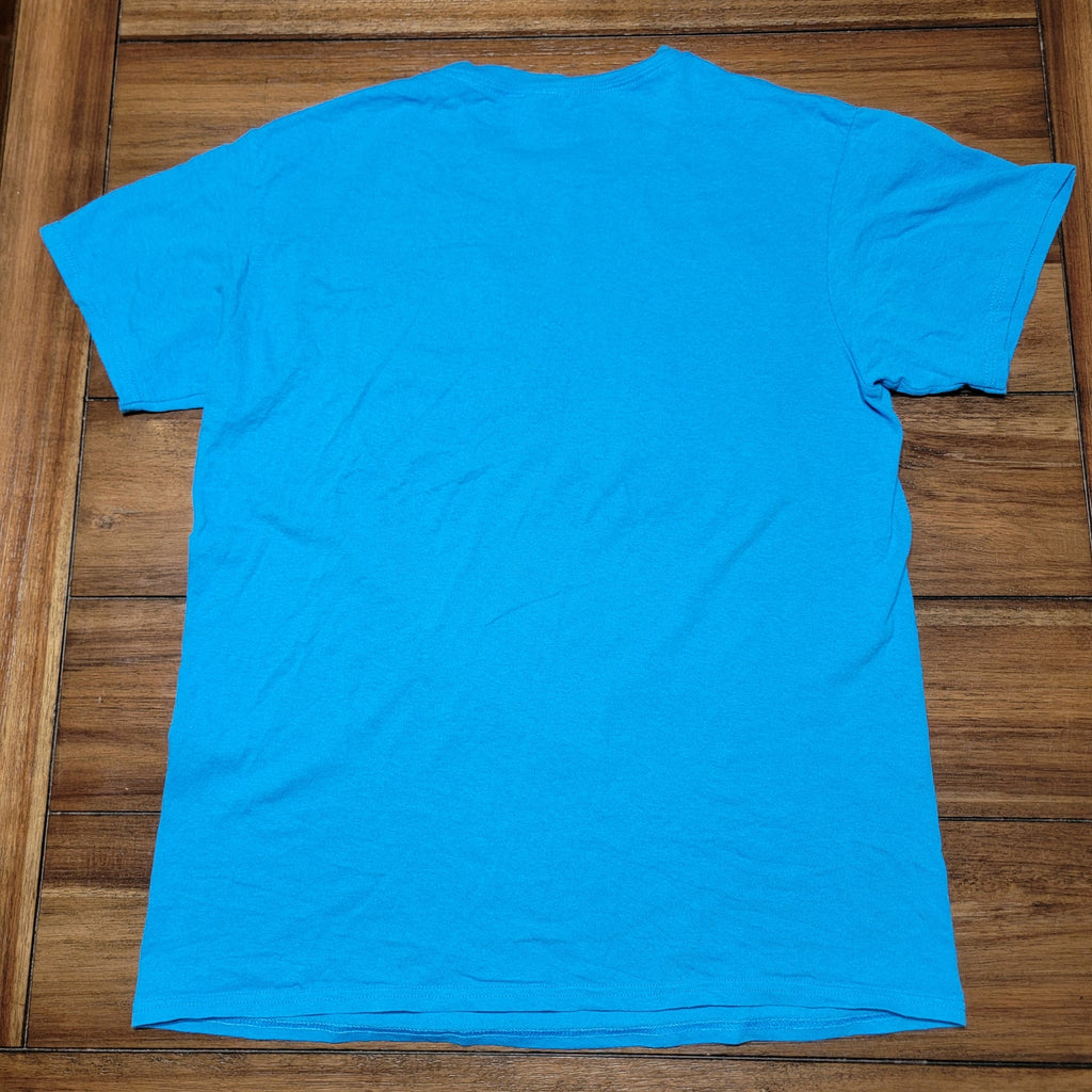 Pug Blue Unisex Tee "What The Pug" Rainbow - Size Medium
