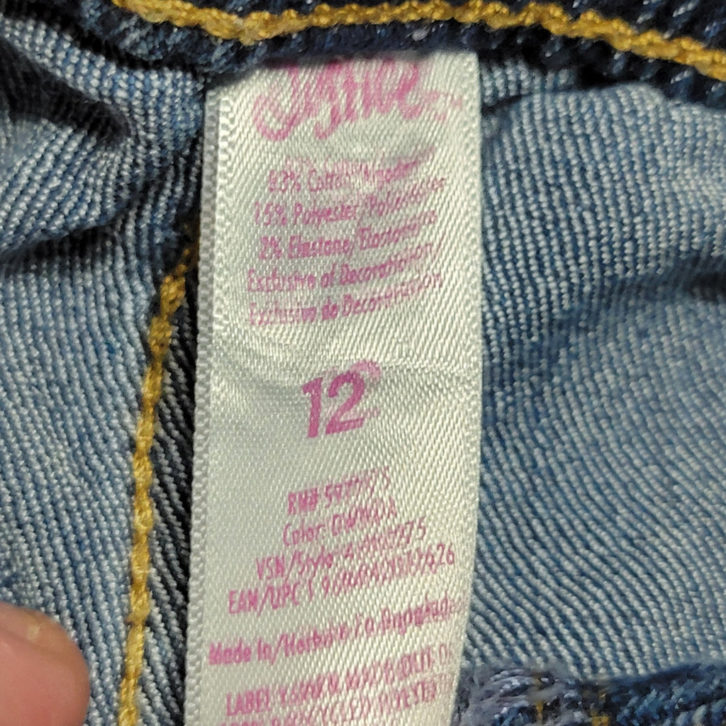 Justice Girls Cargo Denim Jeans w/ Built In Belt - Size 12