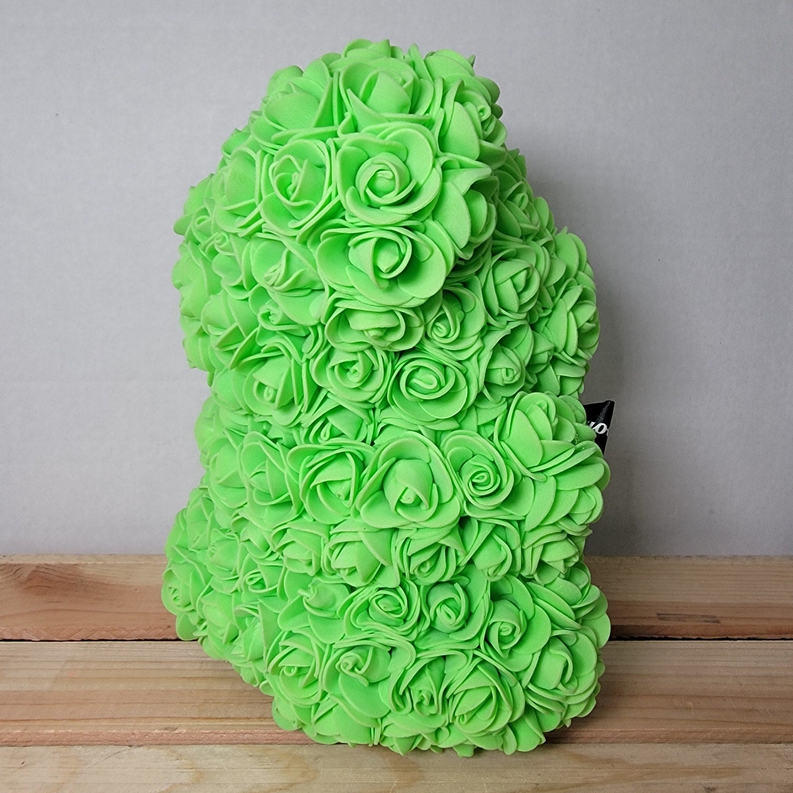 Green Foam Rose Teddy Bear w/ "Just For You" Ribbon