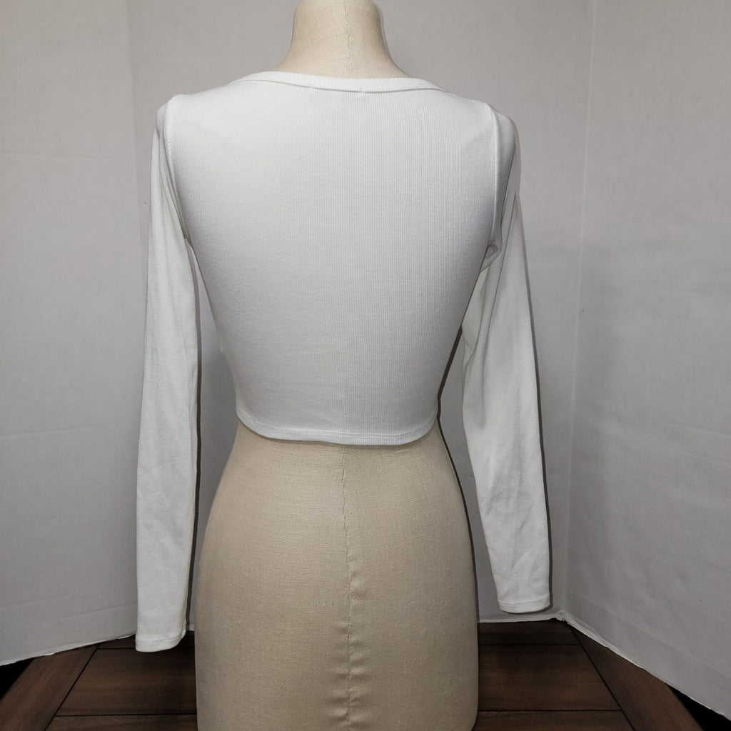 Fashion Nova LS Ribbed Tee Front Hook Closure "Motor City" - Junior Medium