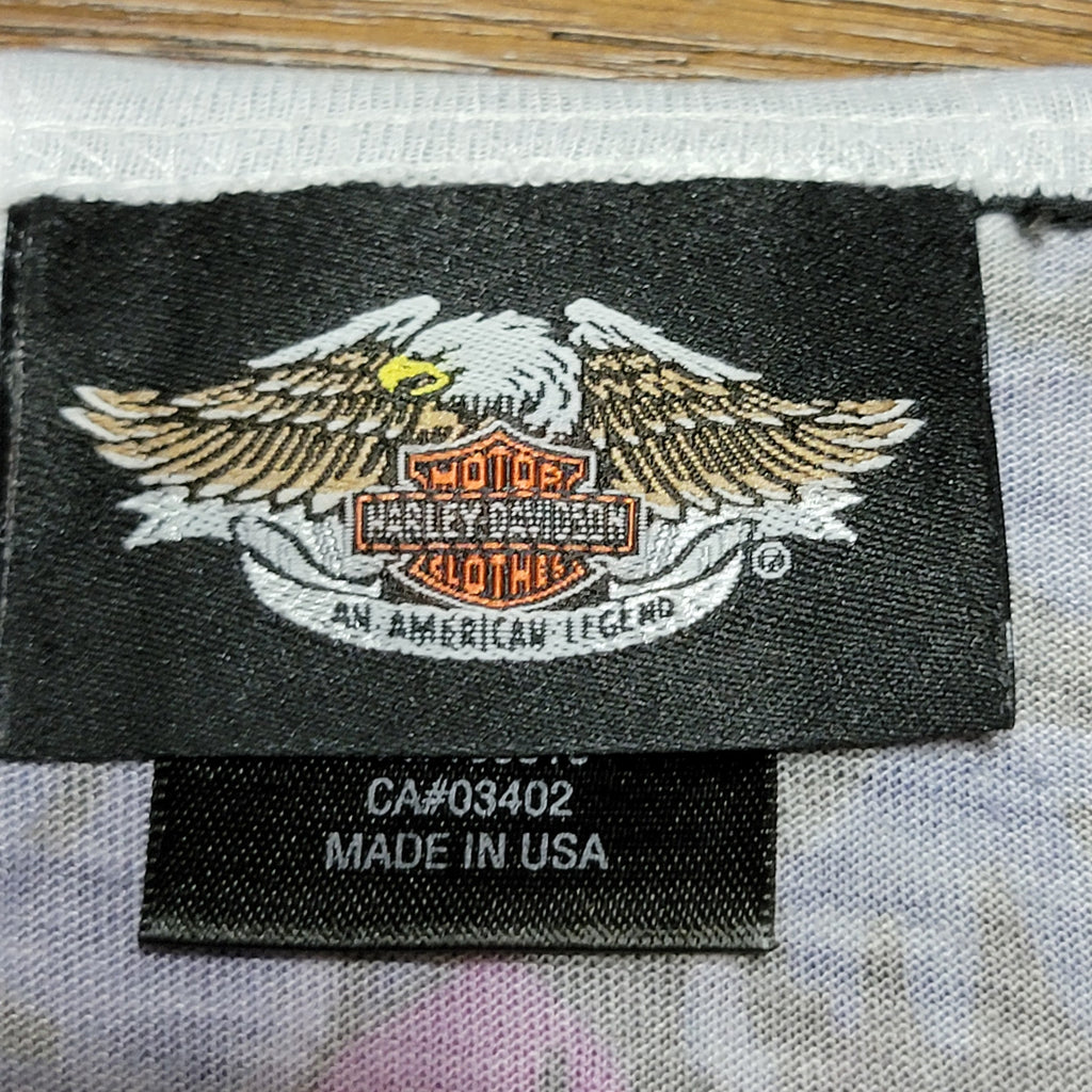 Harley-Davidson Purple & Blue Design Blouse - Size Medium