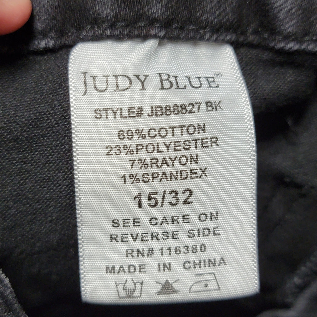 Judy Blue Black Denim Jeans Back Pockets On Both Sides - Size 15/32