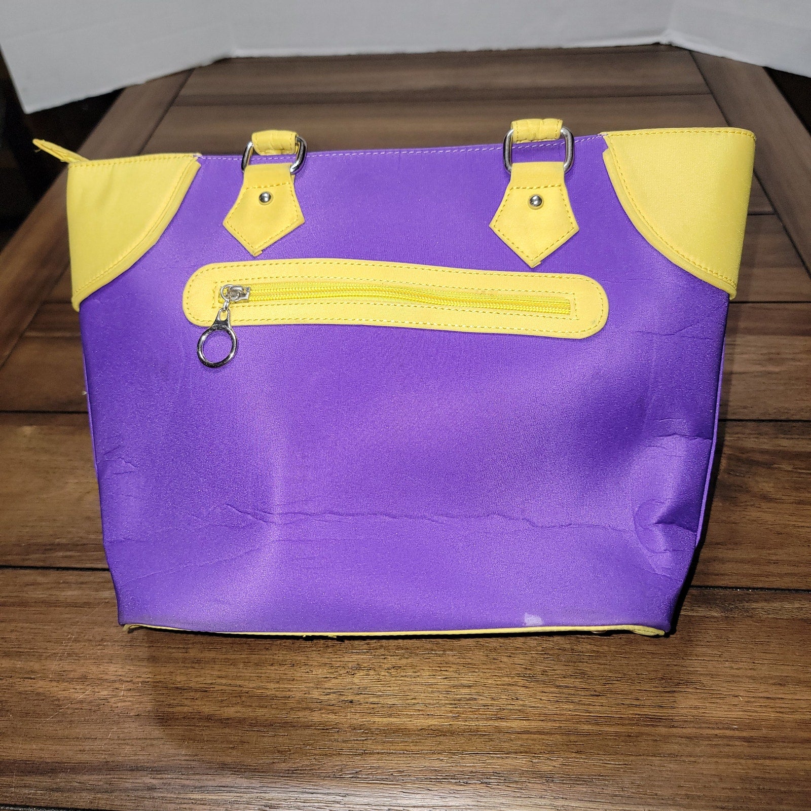 Sandol Purple & Yellow LSU Double Handle Purse