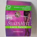 L'eggs SilkenMist Lace Panty Sheer Toe - Size Q Nude NEW
