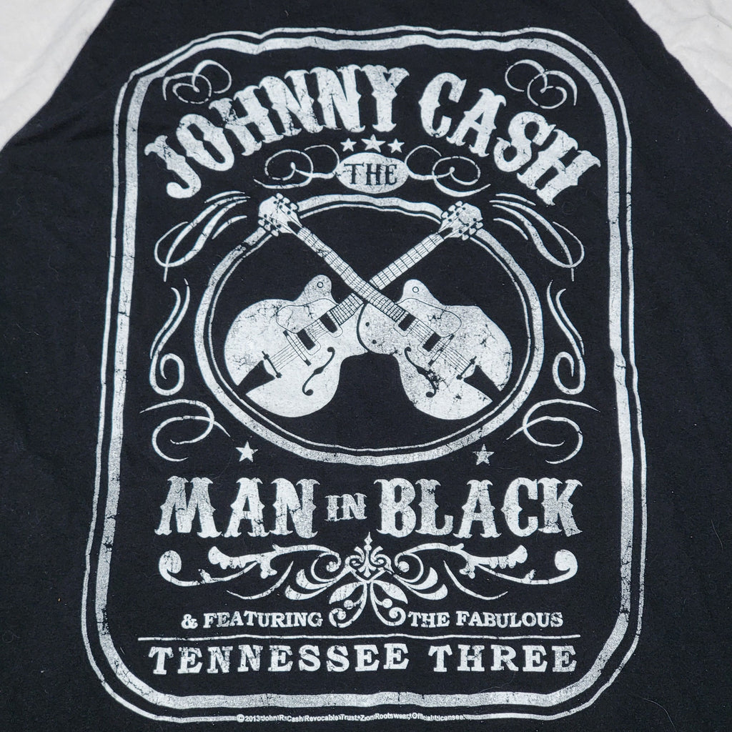 Zion Rootswear Johnny Cash Baseball Style Tee "Man In Black" - Size Junior XXL
