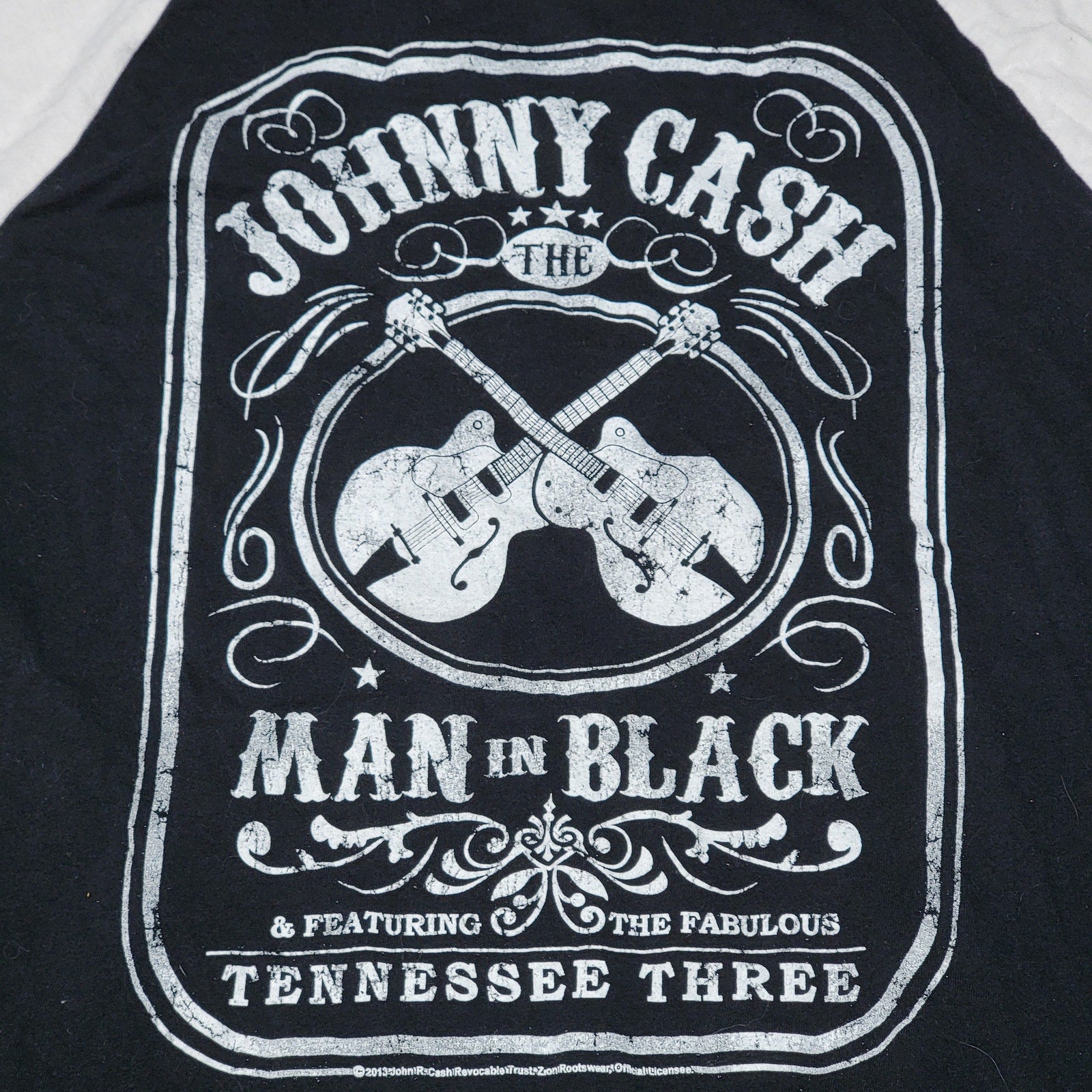 Zion Rootswear Johnny Cash Baseball Style Tee "Man In Black" - Size Junior XXL
