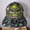 Top Level Green Camo Green Skull Snapback Ballcap