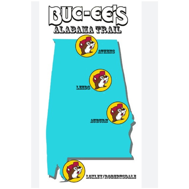 Set of 2 Buc-ee's Stickers: Alabama HOME - NEW