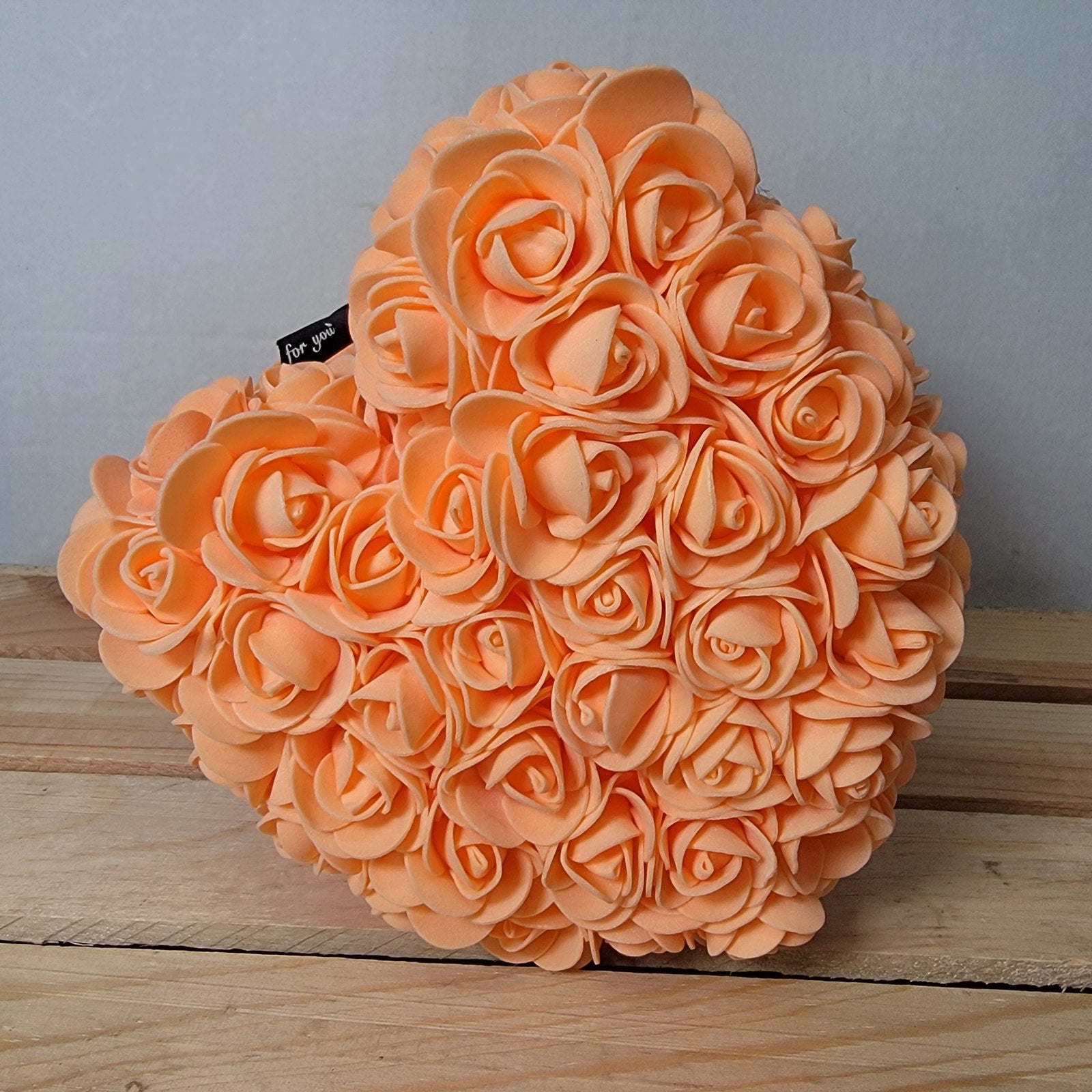 Orange Foam Rose Teddy Bear w/ "Just For You" Ribbon
