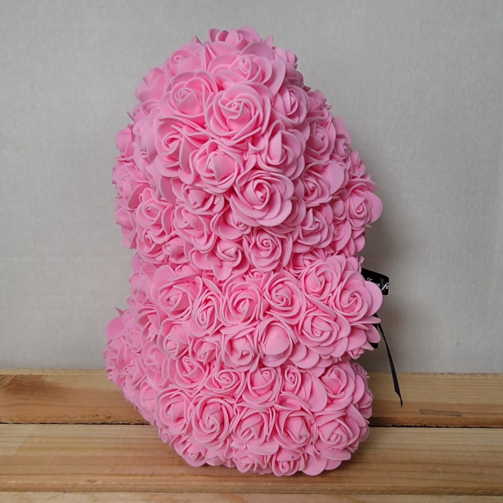 Pink Foam Rose Teddy Bear w/ "Just For You" Ribbon